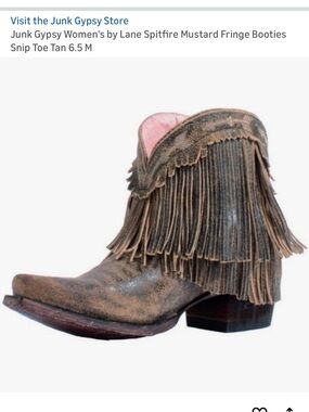 Junk Gypsy Tan Fringe Snip Toe Ankle Bootie